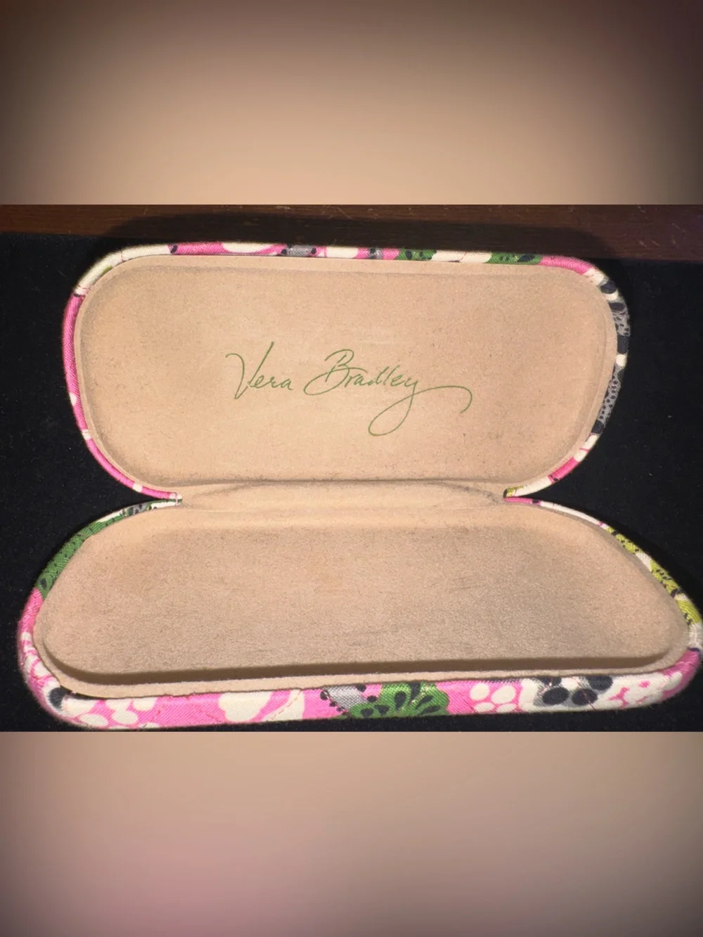 Vera Bradley Quilted Hard Eyeglass Case Pink Floral Glasses Sunglasses Case